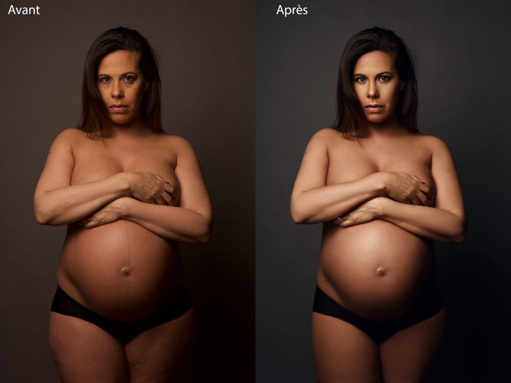 shooting grossesse en studio Paris retouche magazines